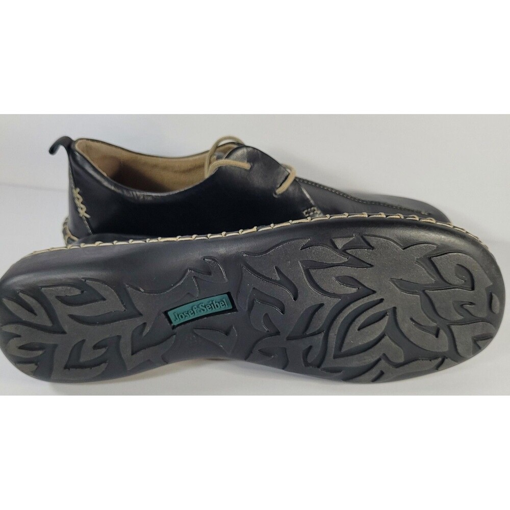 Josef Seibel Shoes Womens Size 8 EU 39 Black Leather Comfort Oxford Walking - Picture 5 of 9